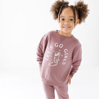 Let's Go Girls Plum Bamboo French Terry Pullover & Jogger Set