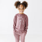 Let's Go Girls Plum Bamboo French Terry Pullover & Jogger Set