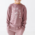 Let's Go Girls Plum Bamboo French Terry Pullover & Jogger Set