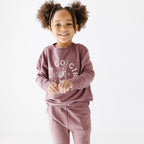 Let's Go Girls Plum Bamboo French Terry Pullover & Jogger Set