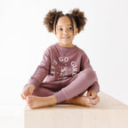 Let's Go Girls Plum Bamboo French Terry Pullover & Jogger Set