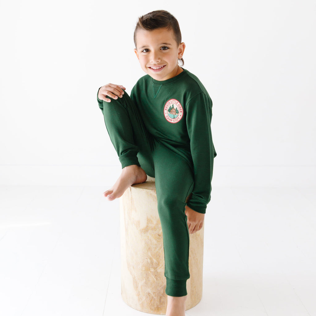 Forest Green Bamboo French Terry Joggers