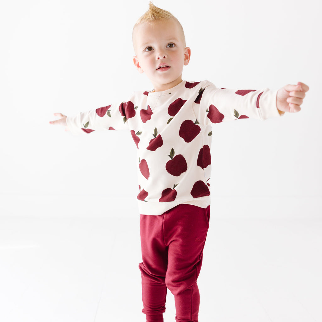 Maroon Bamboo French Terry Joggers