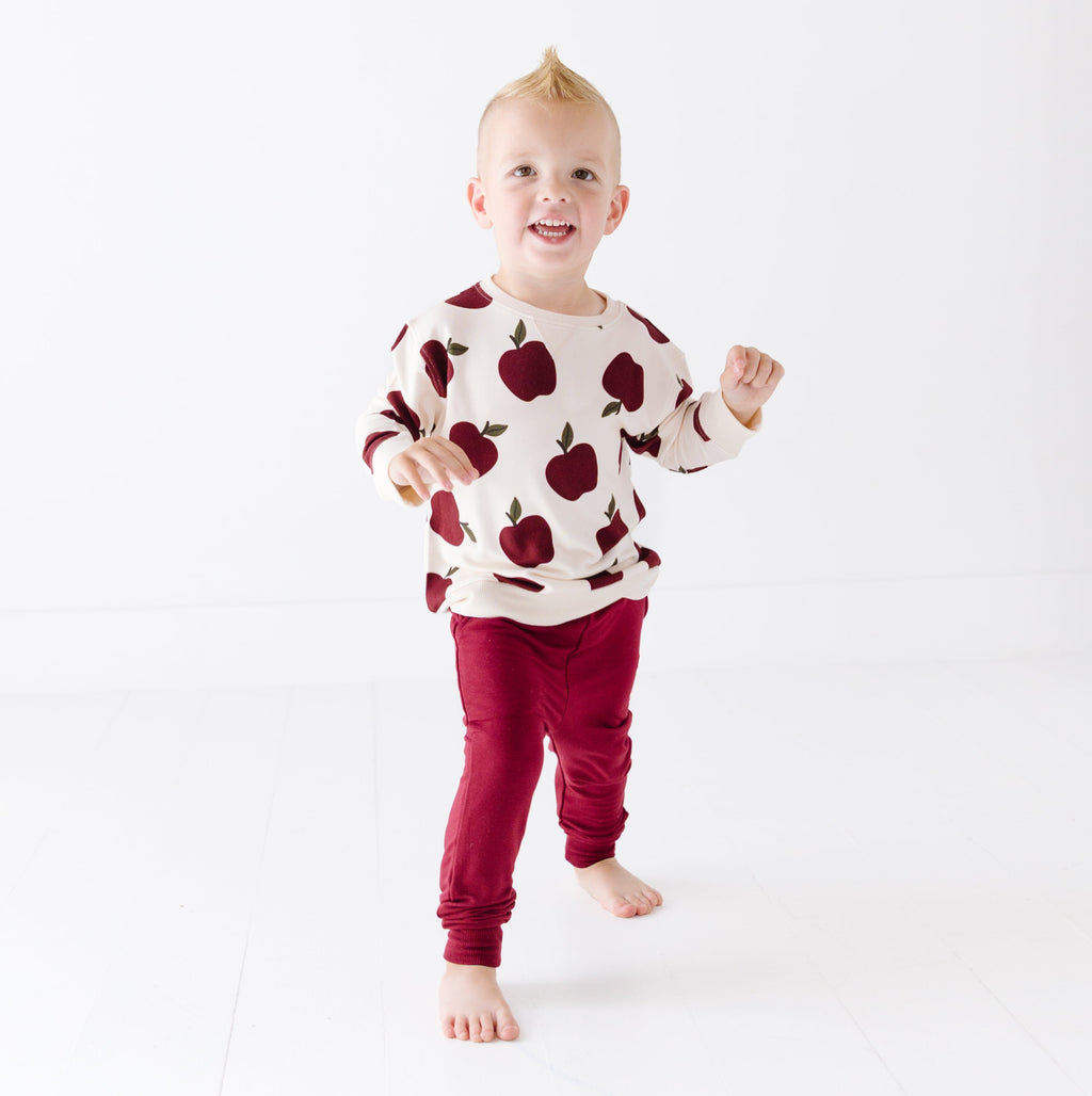 Maroon Bamboo French Terry Joggers