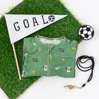 Soccer Small Ribbed Zip Romper