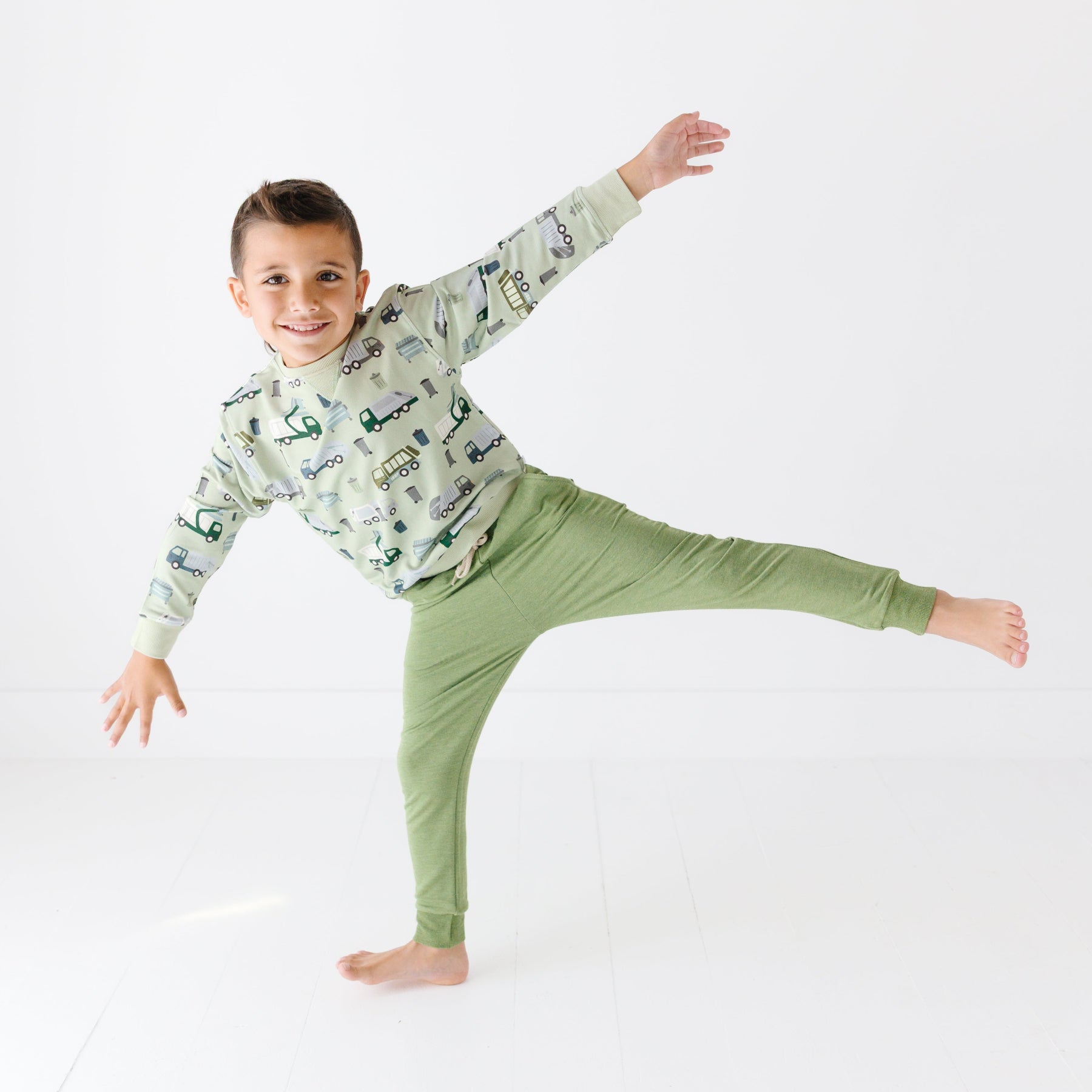 Heather Sage Bamboo French Terry Joggers