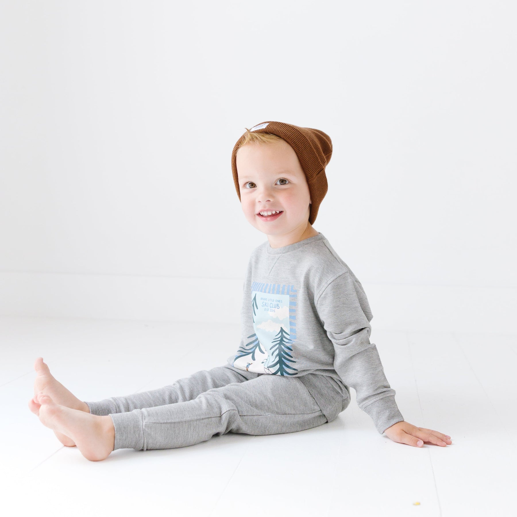 Ski Club Dark Heather Gray Bamboo French Terry Pullover & Jogger Set