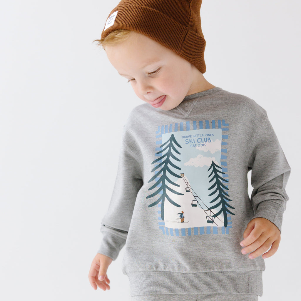 Ski Club Dark Heather Gray Bamboo French Terry Pullover & Jogger Set