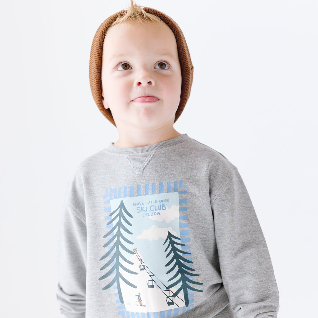 Ski Club Dark Heather Gray Bamboo French Terry Pullover & Jogger Set