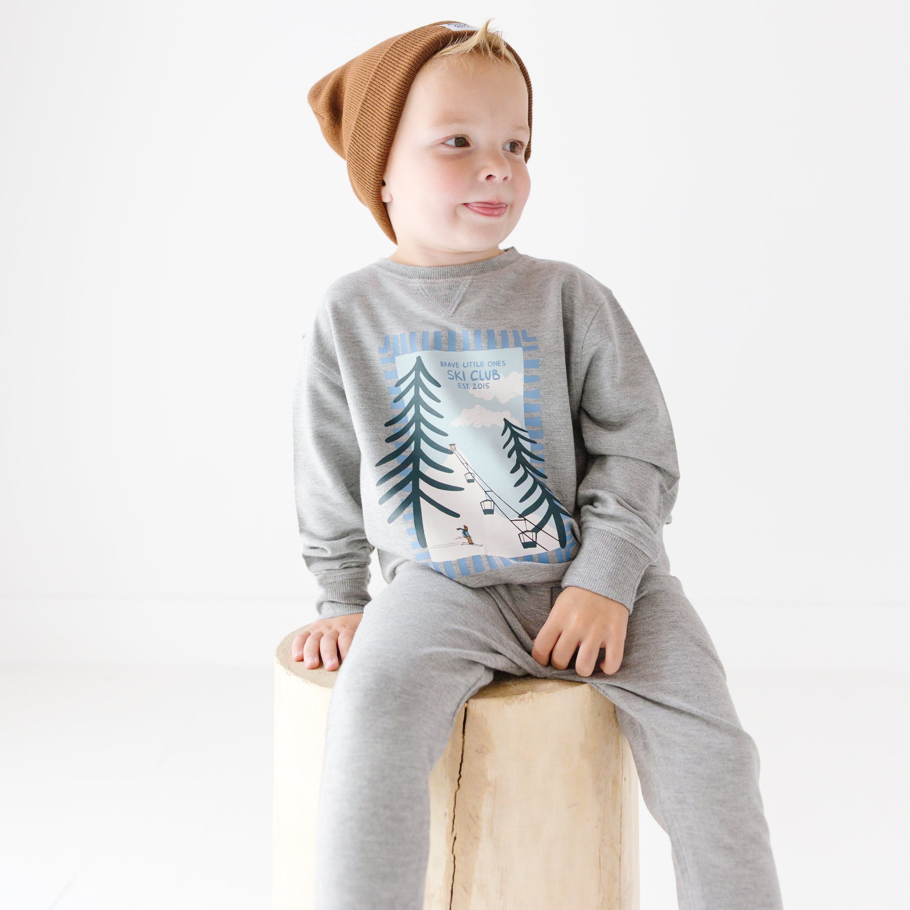 Ski Club Dark Heather Gray Bamboo French Terry Pullover & Jogger Set