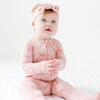 Coquette Bows Small Ribbed Zip Romper