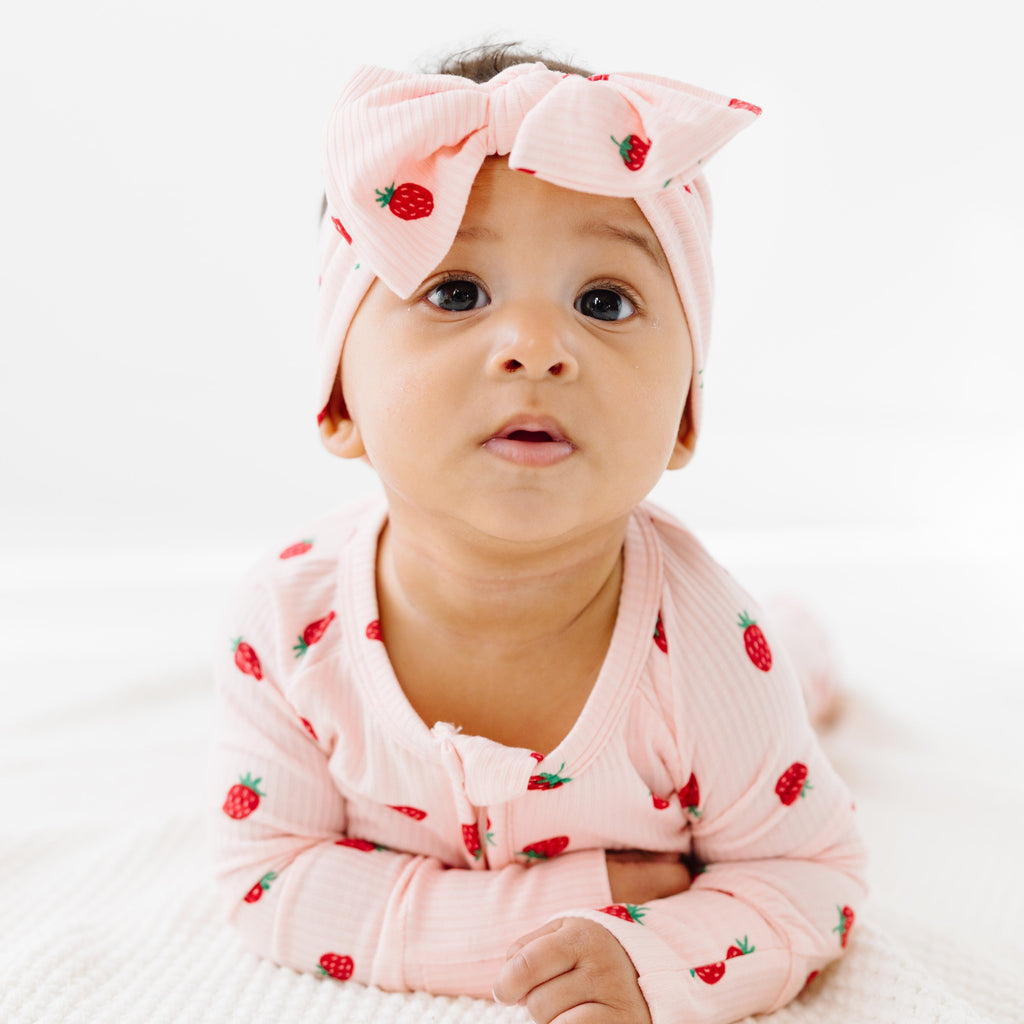 Strawberries Small Ribbed Zip Romper