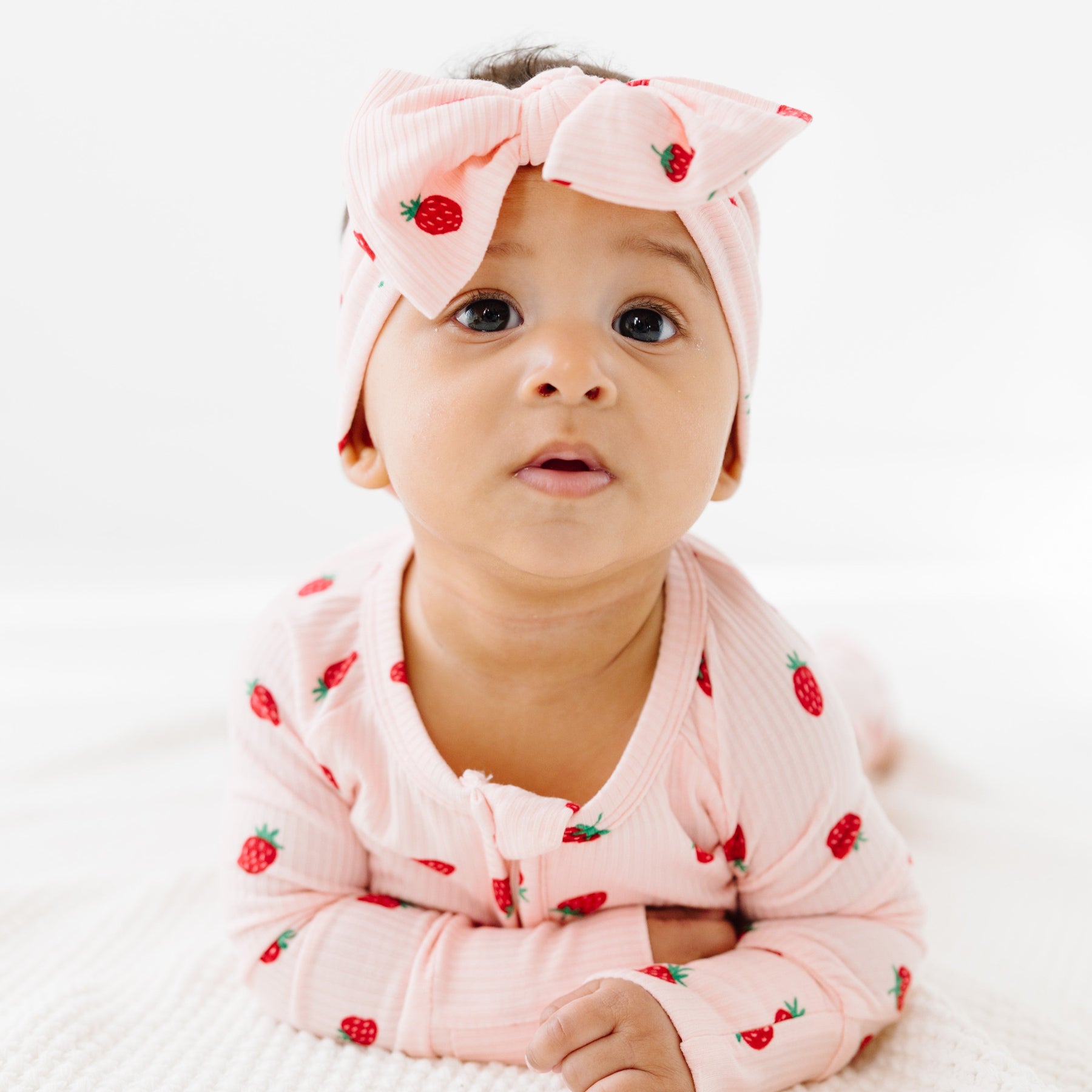 Strawberries Small Ribbed Zip Romper