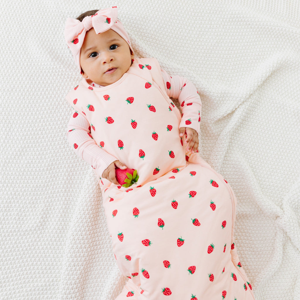 Strawberries Small Ribbed Zip Romper