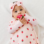 Strawberries Small Ribbed Zip Romper