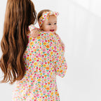 Summer Blooms Small Ribbed Women's Short Sleeve Top