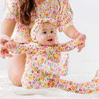 Summer Blooms Small Ribbed Zip Romper