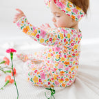 Summer Blooms Small Ribbed Zip Romper