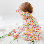 Summer Blooms Small Ribbed Zip Romper