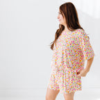 Summer Blooms Small Ribbed Women's Shorts Set