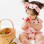 Strawberries Small Ribbed Bow