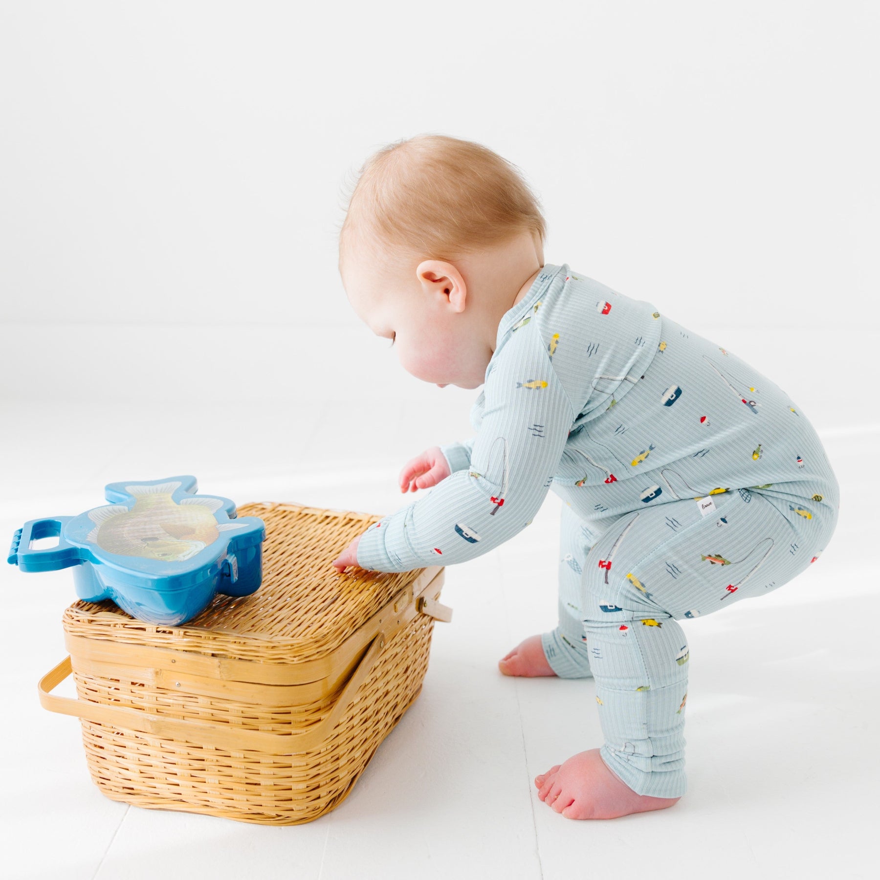 Gone Fishing Small Ribbed Zip Romper