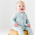 Gone Fishing Small Ribbed Zip Romper