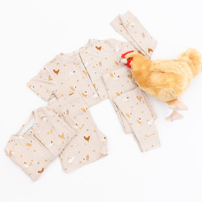 Chickens Small Ribbed Two-Piece Set