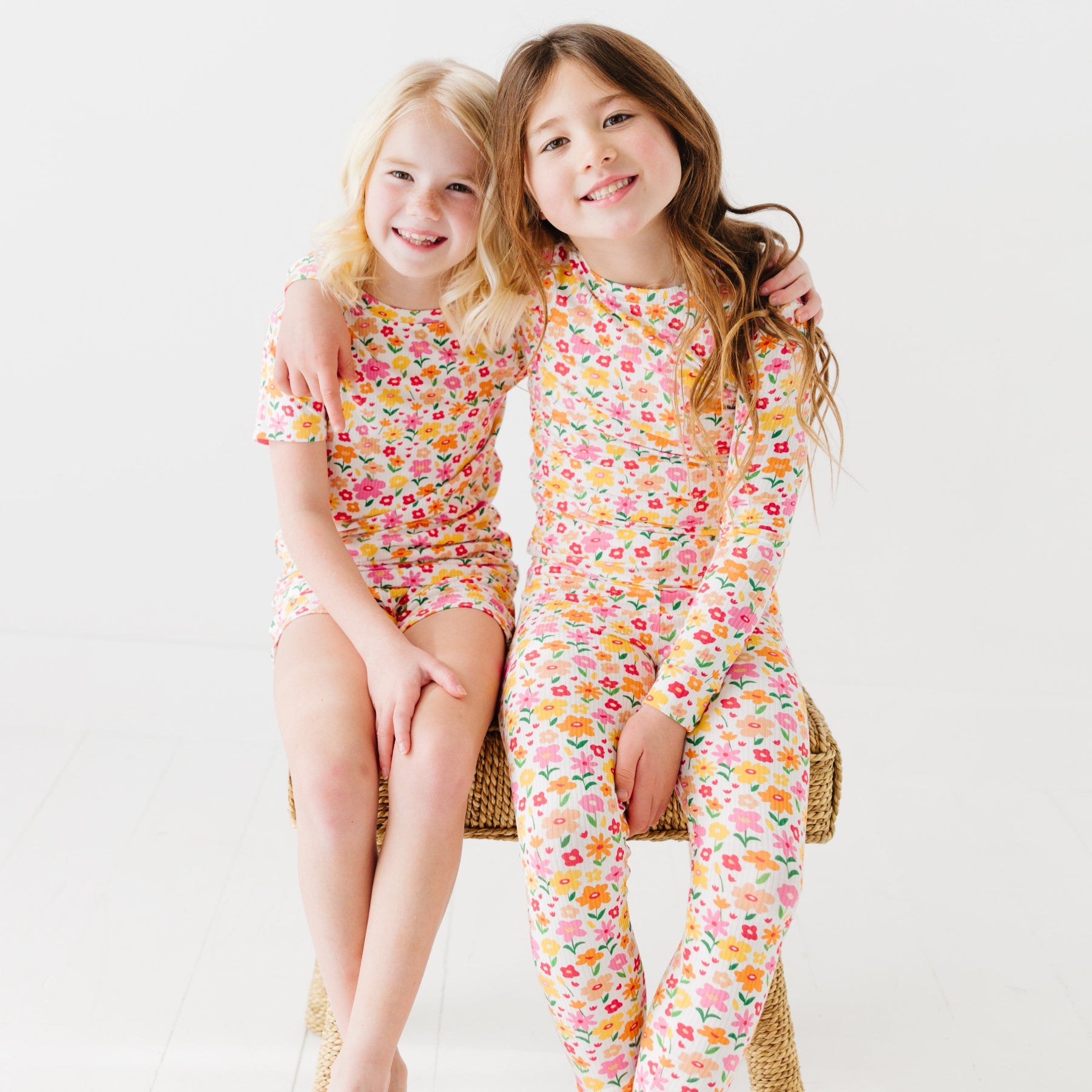 Summer Blooms Small Ribbed Shorts Two-Piece Set