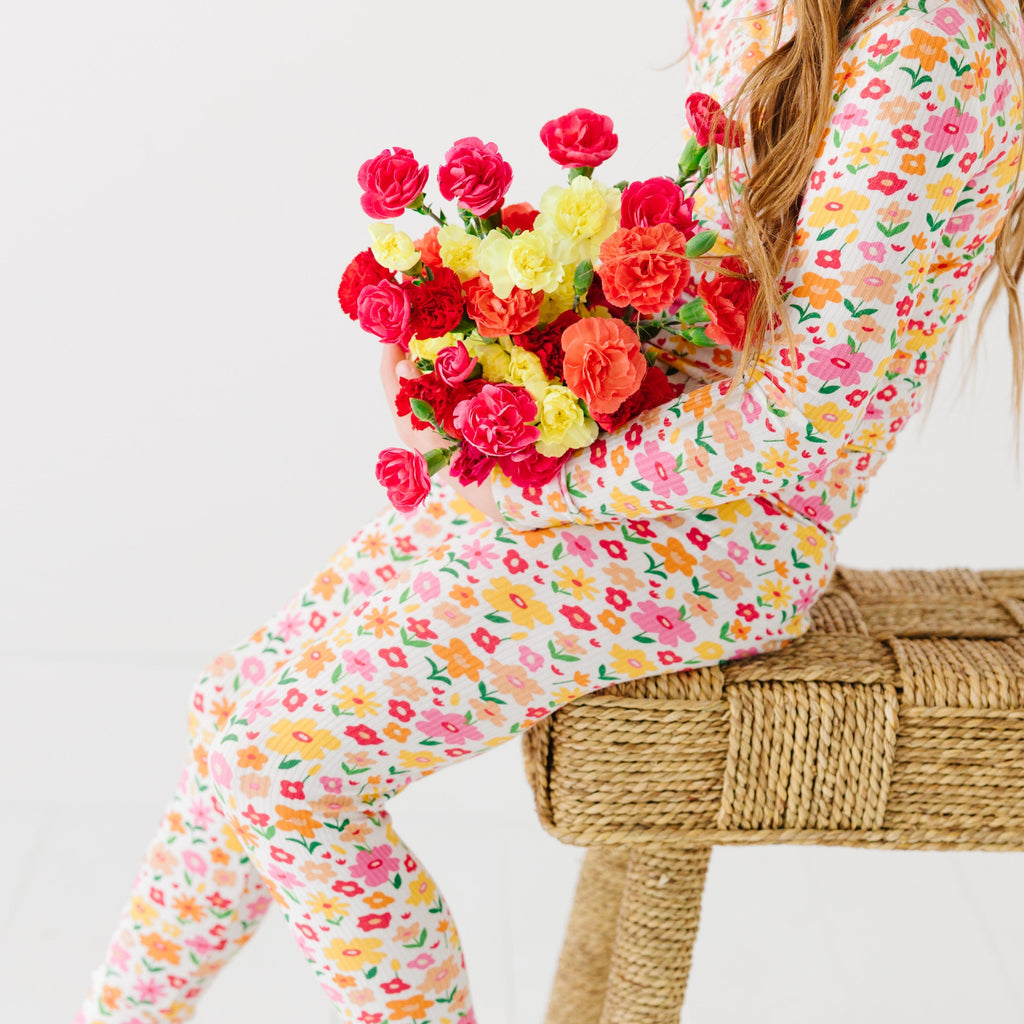 Summer Blooms Small Ribbed Two-Piece Set