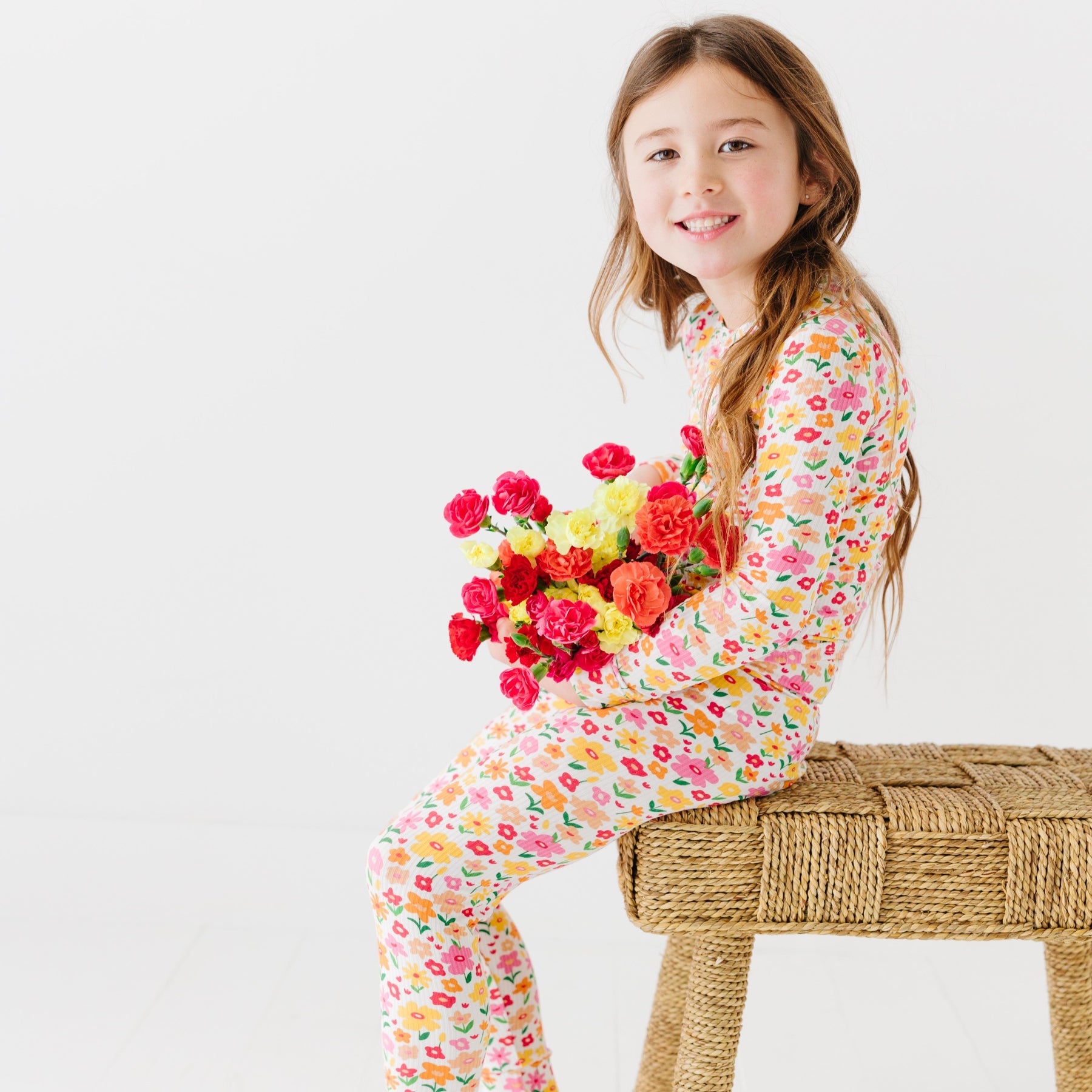 Summer Blooms Small Ribbed Two-Piece Set