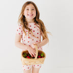 Strawberries Small Ribbed Shorts Two-Piece Set