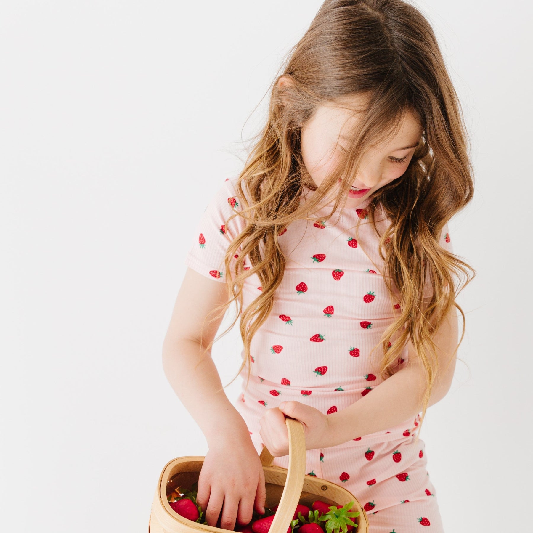 Strawberries Small Ribbed Shorts Two-Piece Set