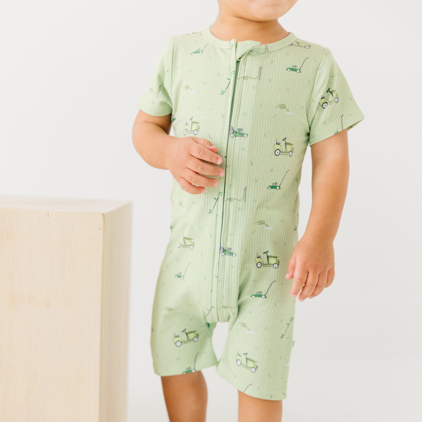 Lawn Mowers Small Ribbed Summer Zip Romper