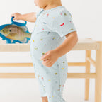 Gone Fishing Small Ribbed Summer Zip Romper