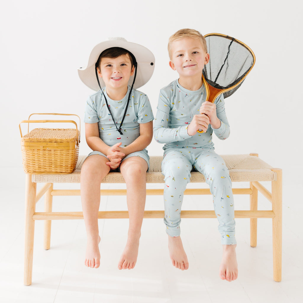 Gone Fishing Small Ribbed Shorts Two-Piece Set