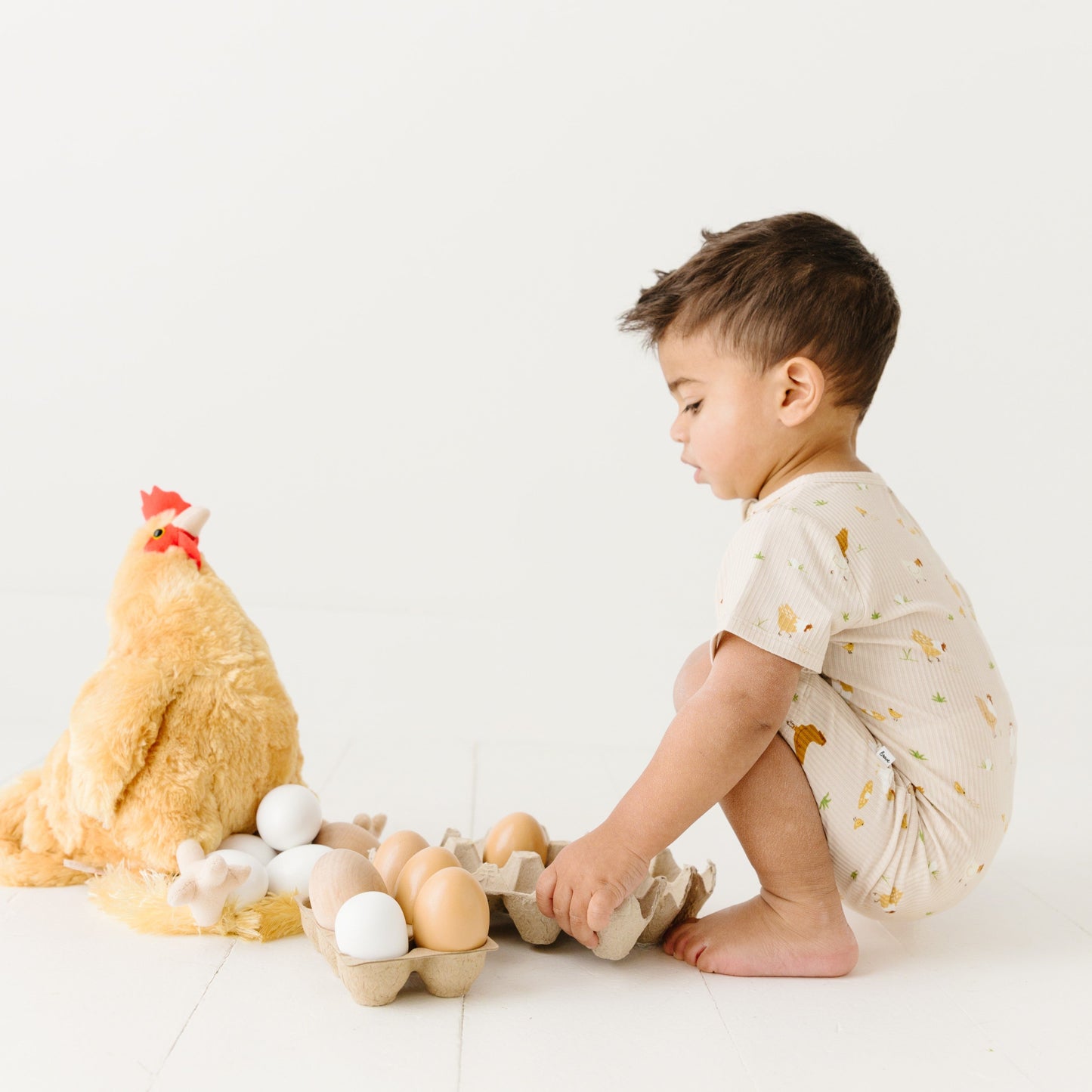 Chickens Small Ribbed Summer Zip Romper