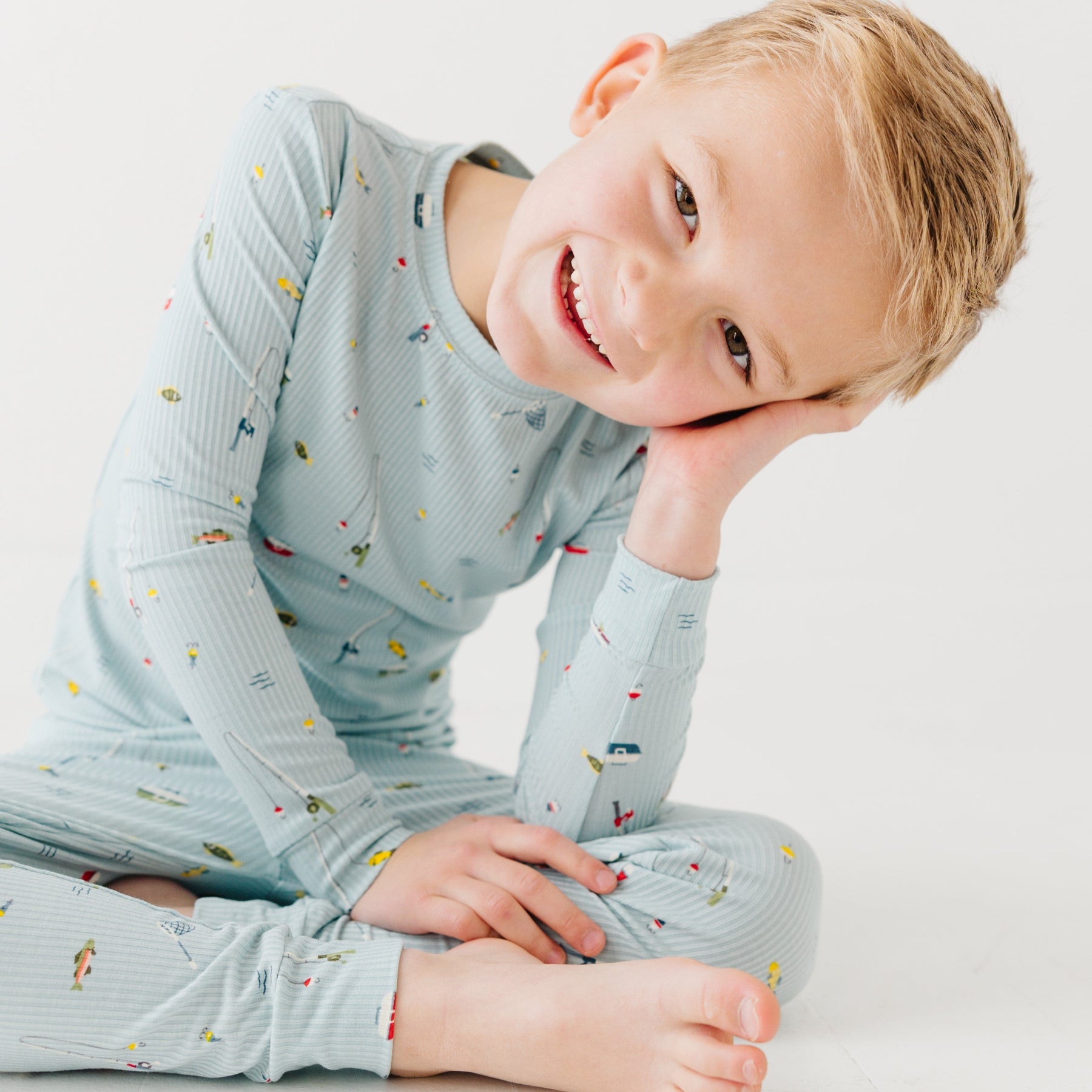 Gone Fishing Small Ribbed Two-Piece Set