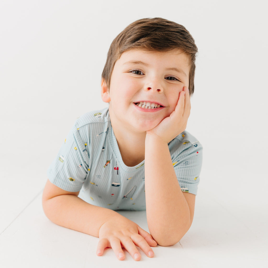 Gone Fishing Small Ribbed Shorts Two-Piece Set