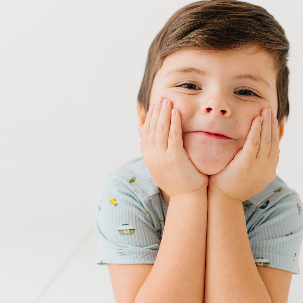 Gone Fishing Small Ribbed Shorts Two-Piece Set