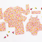 Summer Blooms Small Ribbed Shorts Two-Piece Set