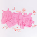 Bubblegum Pink Small Ribbed Flutter Sleeve Romper