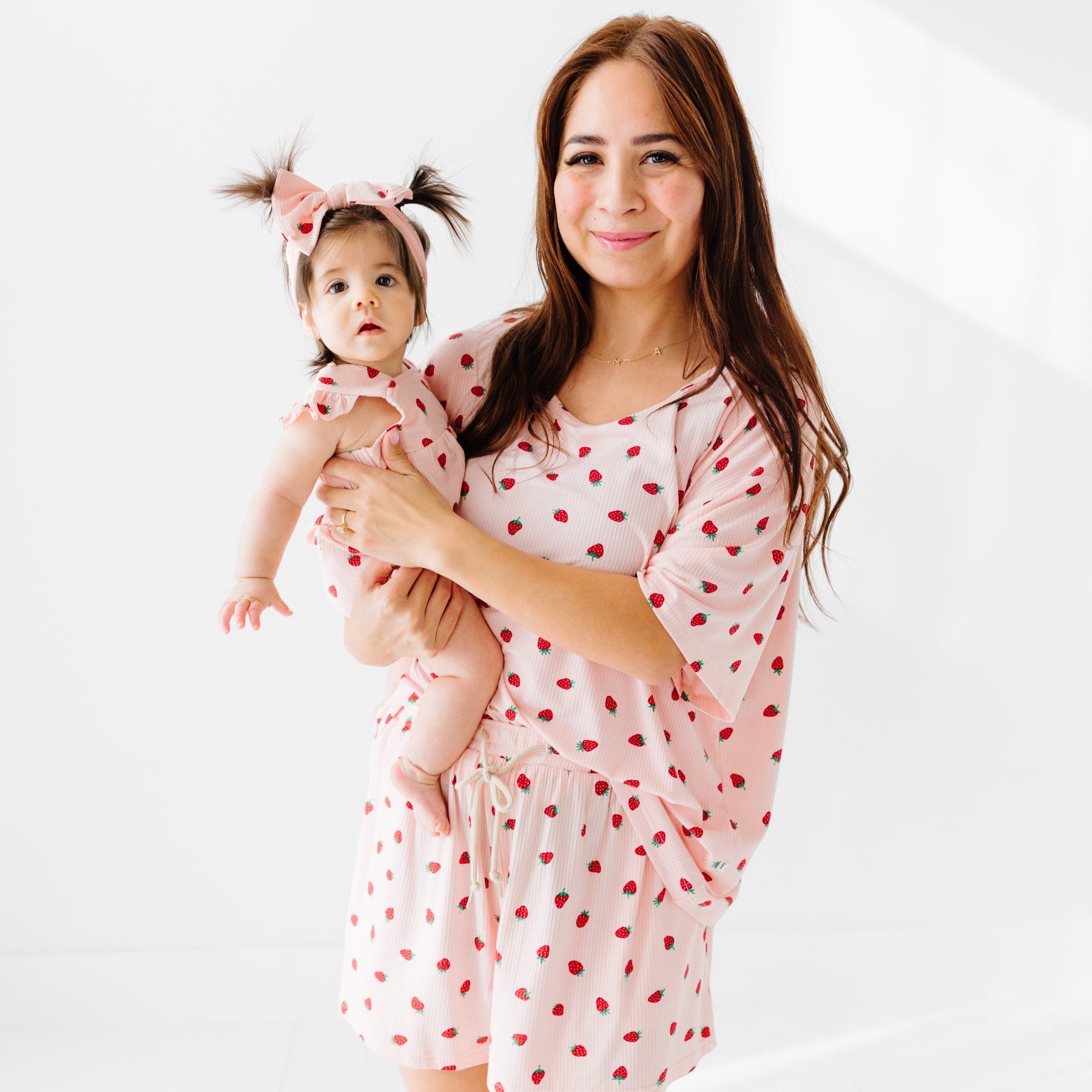 Strawberries Small Ribbed Flutter Sleeve Romper