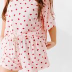 Strawberries Small Ribbed Women's Shorts