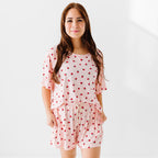 Strawberries Small Ribbed Women's Shorts