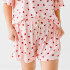 Strawberries Small Ribbed Women's Shorts