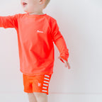 Neon Coral Rash Guard