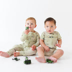 Military Small Ribbed Summer Zip Romper