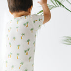 Island Palm Trees Small Ribbed Summer Zip Romper