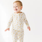 Lemons Small Ribbed Zip Romper